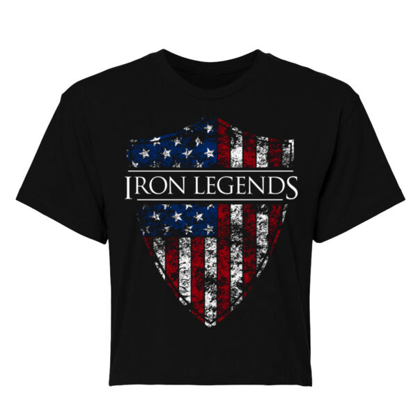 FULL COLOR SHIELD FLAG - WOMEN'S CROP T-SHIRT - $W8QP3D$ Thumbnail