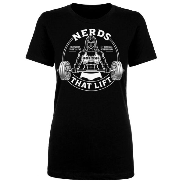 NERDS THAT LIFT (WOMAN) - WOMEN'S FITTED T-SHIRT - $WBCNVR$ Thumbnail